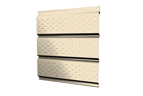 Софит металлический полная перфорация 0,45 Print Elite с пленкой Milky Wood TwinColor