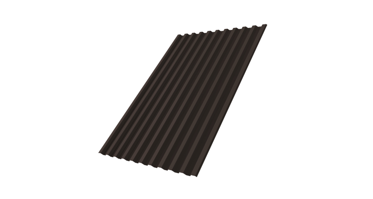 Профнастил С21R 0.45 PE-Double RR 32 темно-коричневый
