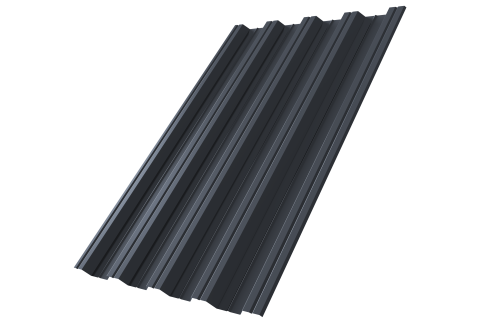 Профнастил НС44 Grand Line 0,5 Drap TX RAL 7024 мокрый асфальт