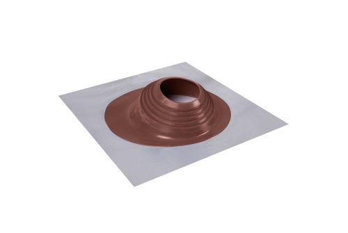 Проходной элемент MF CN угловой №2 (200-280мм) +240 силиконовый (металлический неокрашенный фланец) коричневый