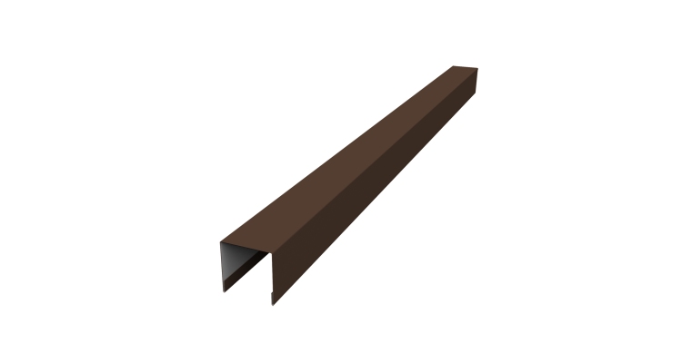 Планка вертикальная лицевая для забора жалюзи Palermo 0,5 Satin Matt TX RAL 8017 шоколад (3м)