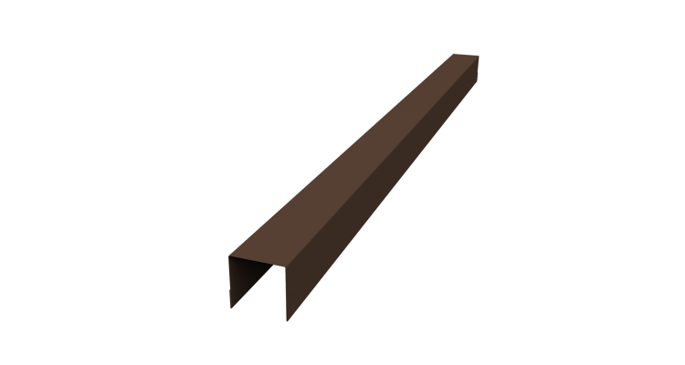 Планка вертикальная обратная для забора жалюзи Palermo 0,45 Drap TwinColor RAL 8017 шоколад (2,5м)